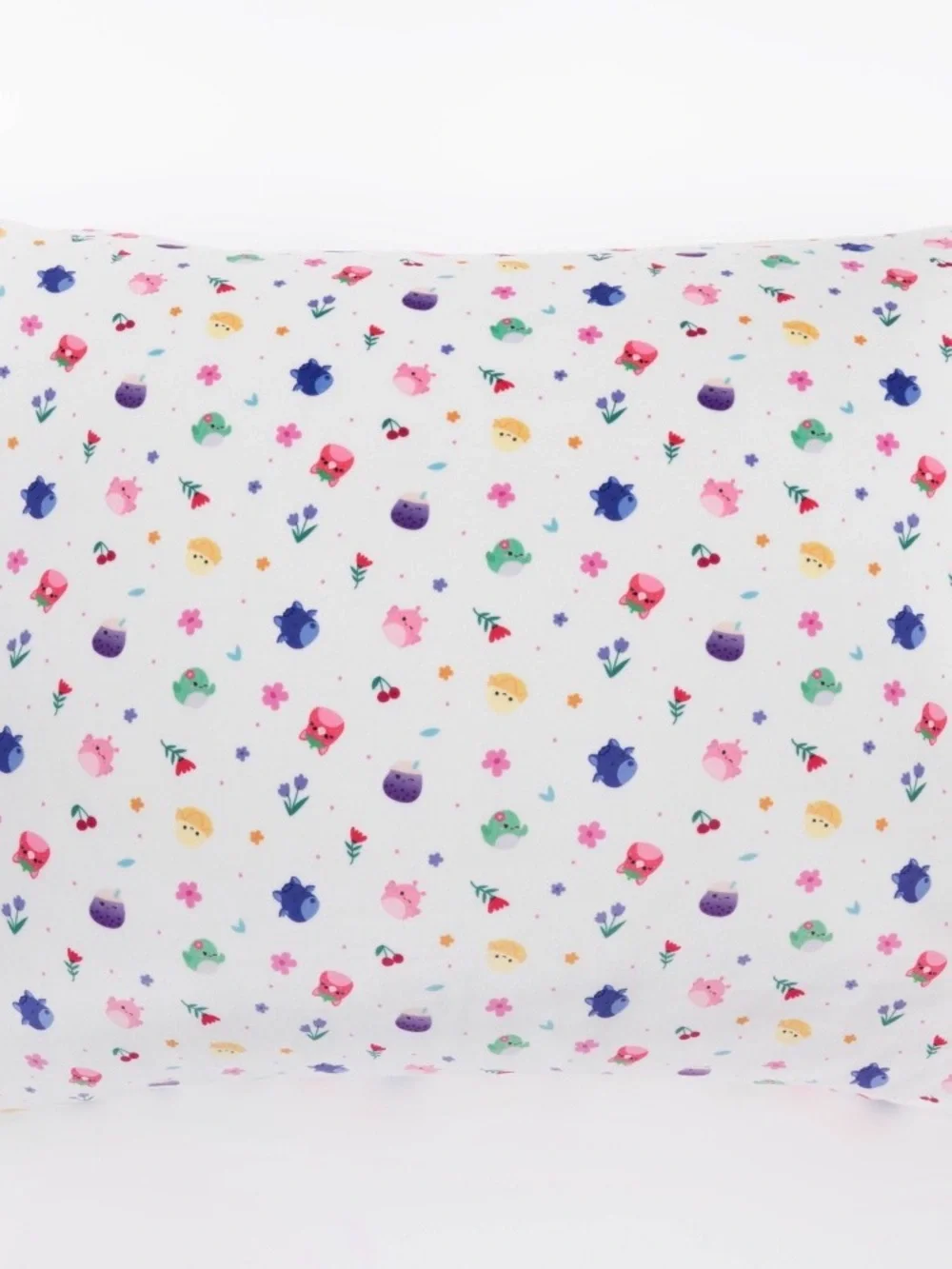 Squishpillow White Floral & Character Pillowcase by Squishmallows King